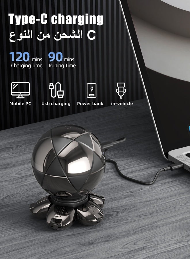  كاو ماكينة حلاقة كهربائية للرجال الصلع - ماكينة حلاقة عائمة بست شفرات لحلاقة مثالية للرأس الأصلع واللحية الكثيفة، ماكينة حلاقة لاسلكية مقاومة للماء بمعيار IPX7 للاستخدام الجاف والرطب مع قفل للسفر ومجموعة تنظيف (مصممة لمنطقة الشرق الأوسط) - Image 3